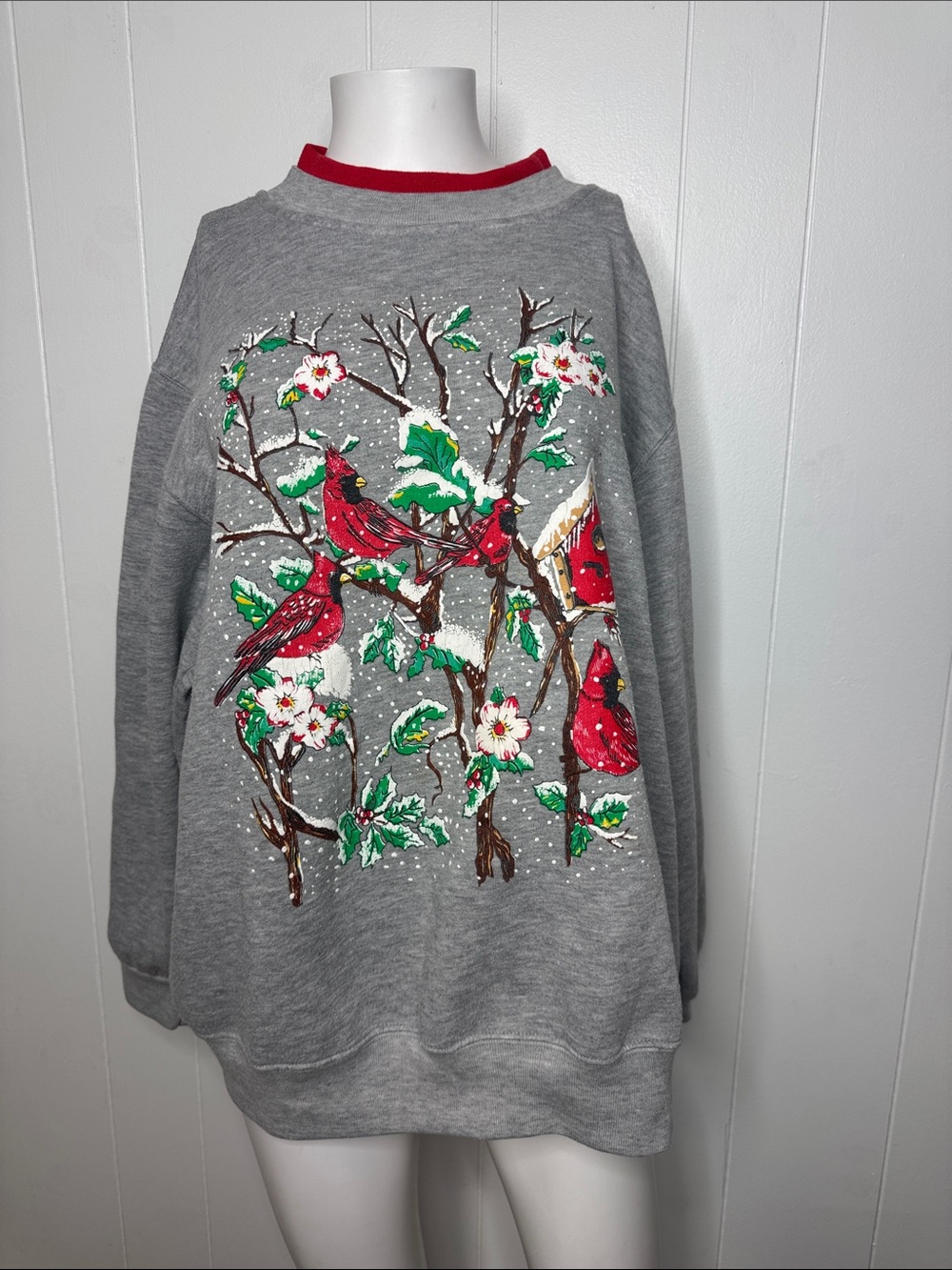 Vintage Cardinal Christmas sweatshirt approx L